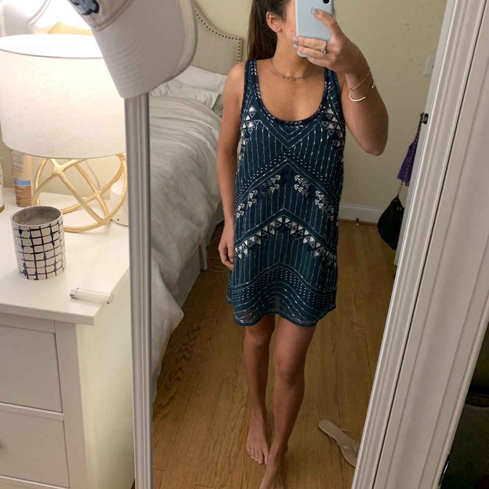 Free People Emerald Green Shift Dress